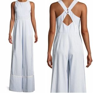 NWT Tanya Taylor Stevie Seersucker Wide Leg Jumpsuit 8